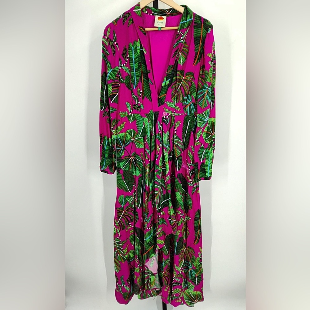 NWOT Farm Rio Leaves Print Maxi - Picture 3 of 6